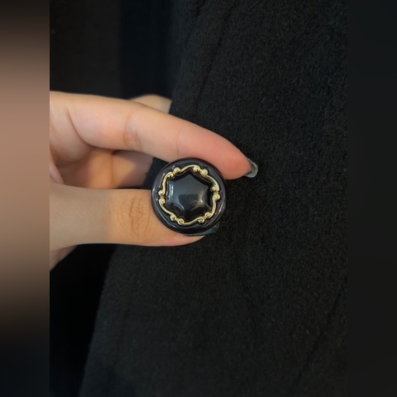 Wool cashmere blended black vintage coat - Picture 4 of 7